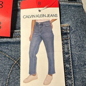 Calvin Klein Jeans Women's Size 8 Blue High Rise Straight Leg Coastal Casual NEW